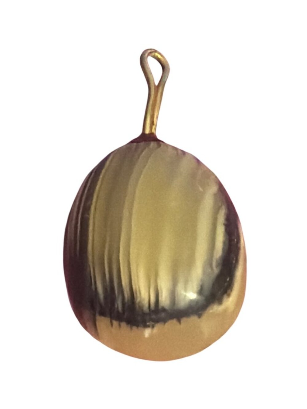 Vintage Baltic Amber Teardrop Pendant Gold Tone Hardware Egg 1.75" Estate 23.37g